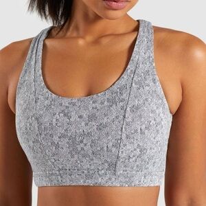 Gymshark Fleur Texture Heather Gray Sports Bra Size XS